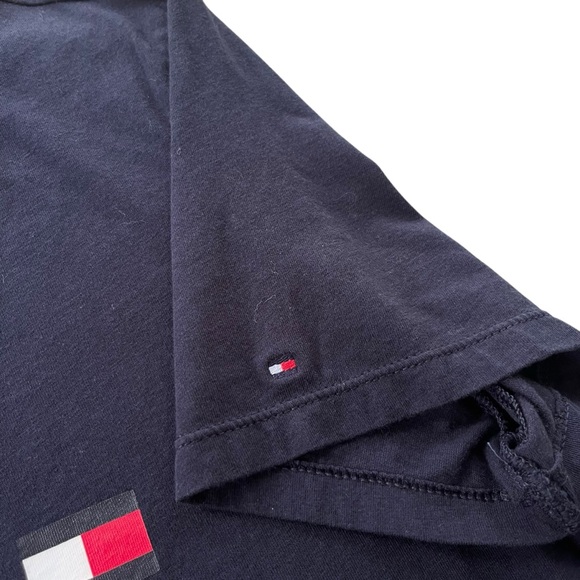 Tommy Hilfiger Womens M Navy Red White Graphic Print V-neck Short Sleeve T-Shirt - Picture 6 of 12